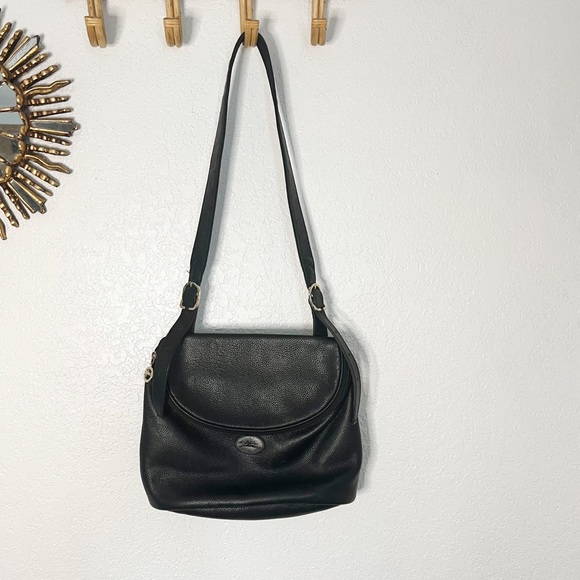 Longchamp Handbags - Vintage Longchamp Black Leather Sling Bag